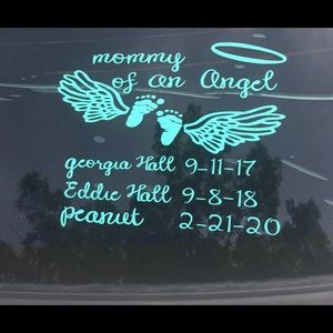 Mommy to an angel car decal